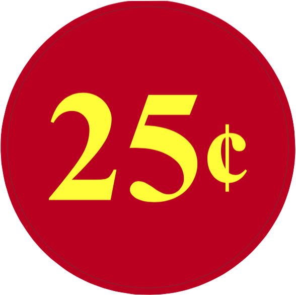 Price Labels - 25 Cents Logo Png (621x595)