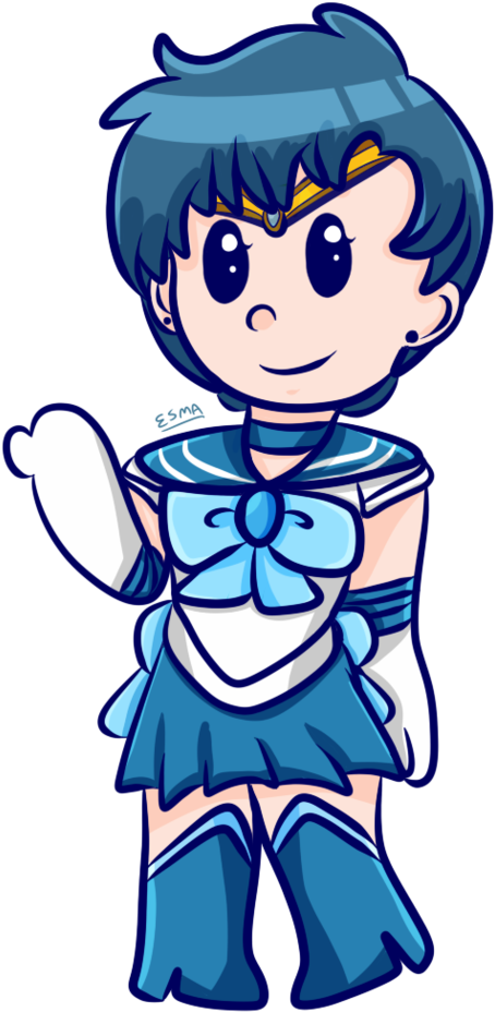 [sailor Moon] Sailor Mercury By Esmahasakazoo - Cartoon (762x1048)