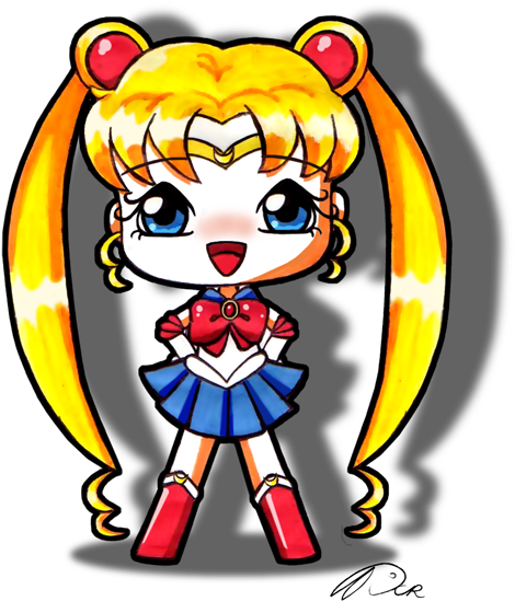 Sailor Moon Little By Dcrmx - Cartoon (591x633)