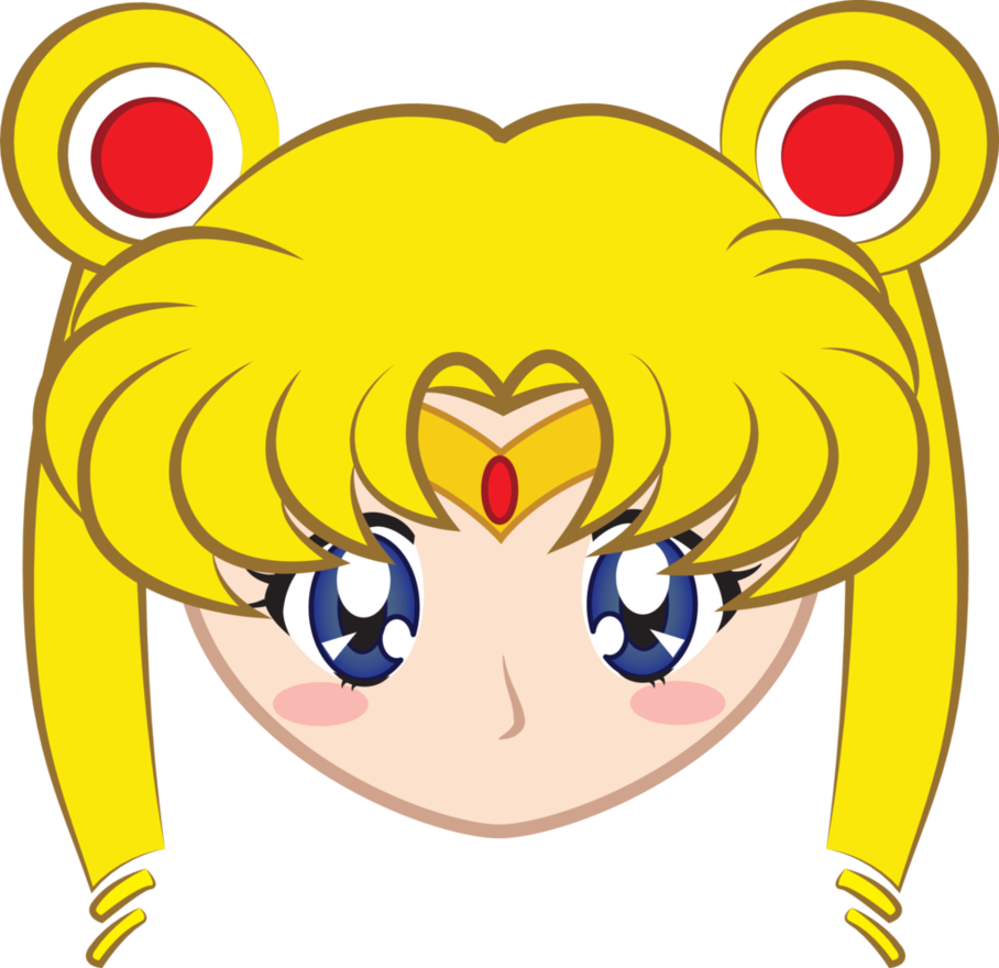 Sailor Moon Sticker By Crafterofmanythings - Sailor Moon Chibi Head (908x880)
