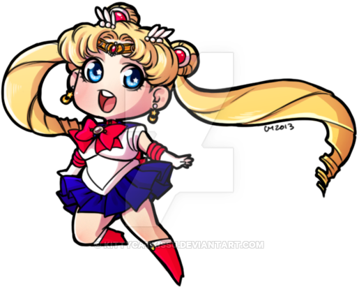 Sailor Moon Chibi By Kittycatkissu - Chibiusa (600x454)