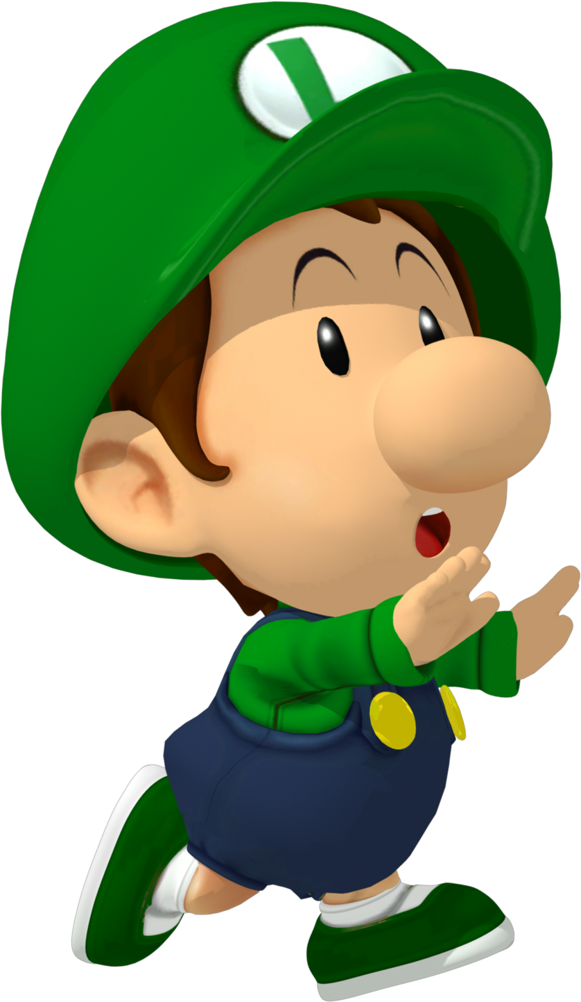 Baby Luigi Runs Away From A Transparent Background - Baby Luigi (1024x1536)