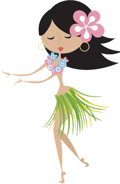 Cute Hula Girl Clip Art - Luau Girl Clip Art (391x600)
