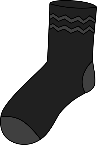 Black Sock Clip Art - Single Socks Clip Art (368x550)