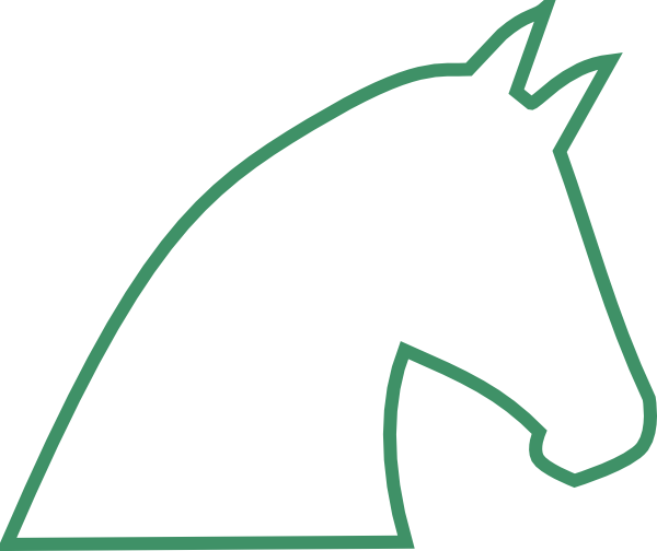 Horse Outline No Fill - Green Horse Head (600x504)