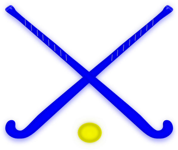 Blue Field Hockey Stick Clip Art (600x511)