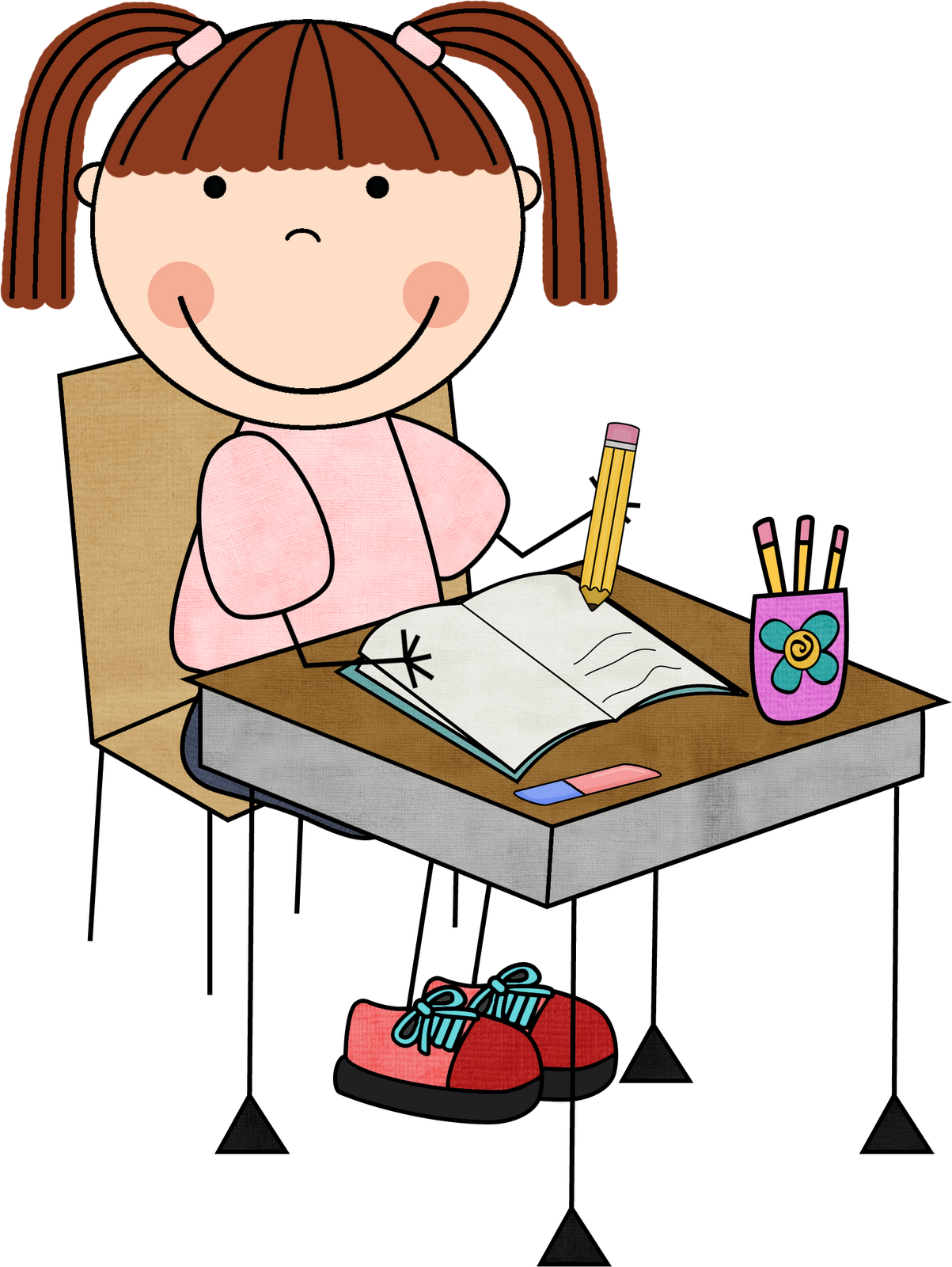 Kids Writing Together Clipart - Kids Writing Clipart (1203x1600)