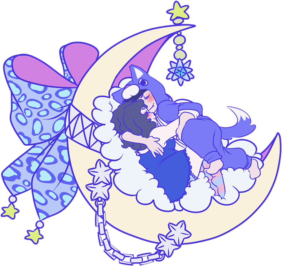 Sleepy Moon By Mutantcatrose - Cartoon (924x865)