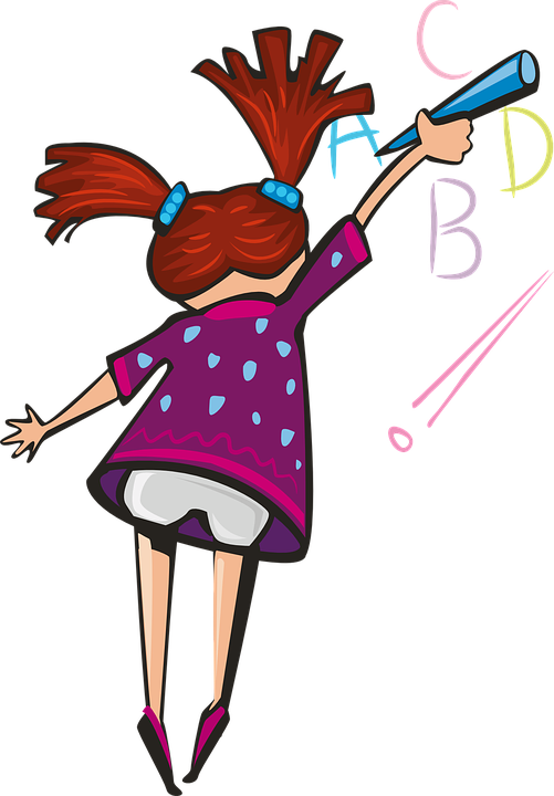 Girl Writing Clipart 3, Buy Clip Art - 15 Things Which We See Daily (501x720)