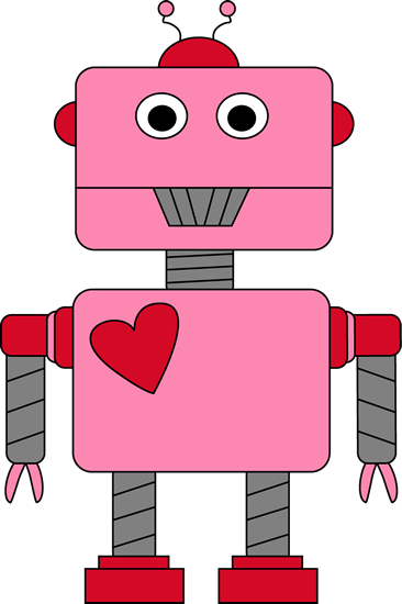 Robot Valentine's Day Clip Art - Valentine's Day Writing Activities (366x550)