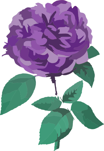 Purple Rose Png Clip Art Imageu200b - Flower Clipart No Background (408x592)