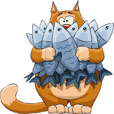 Par Leprasmel Dans Le 1 Avril 2015 À - Cat With Fish Clipart (399x400)