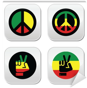 Rasta Peace, Hand Gesture Vector Icons Set Wall Mural - Peace And Love (400x400)
