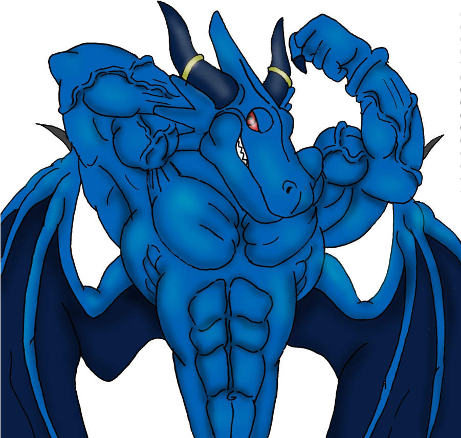 Blue Dragon Flex Digital By Ani1996-d4xxm7d - Blue Dragon Anime Muscle (900x883)
