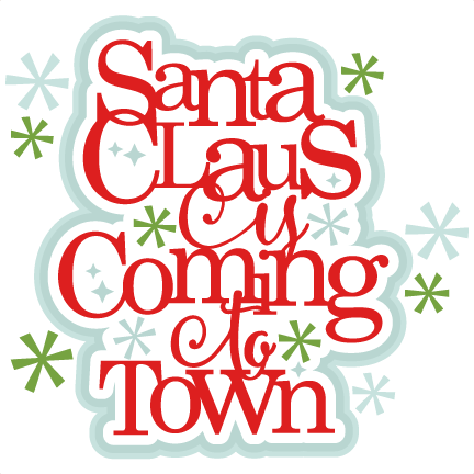 Claus Title Scrapbook Clip Art Christmas Cut Outs For - Weihnachtsmann Kommt Zum Stadtweihnachten Untersetzer (432x432)