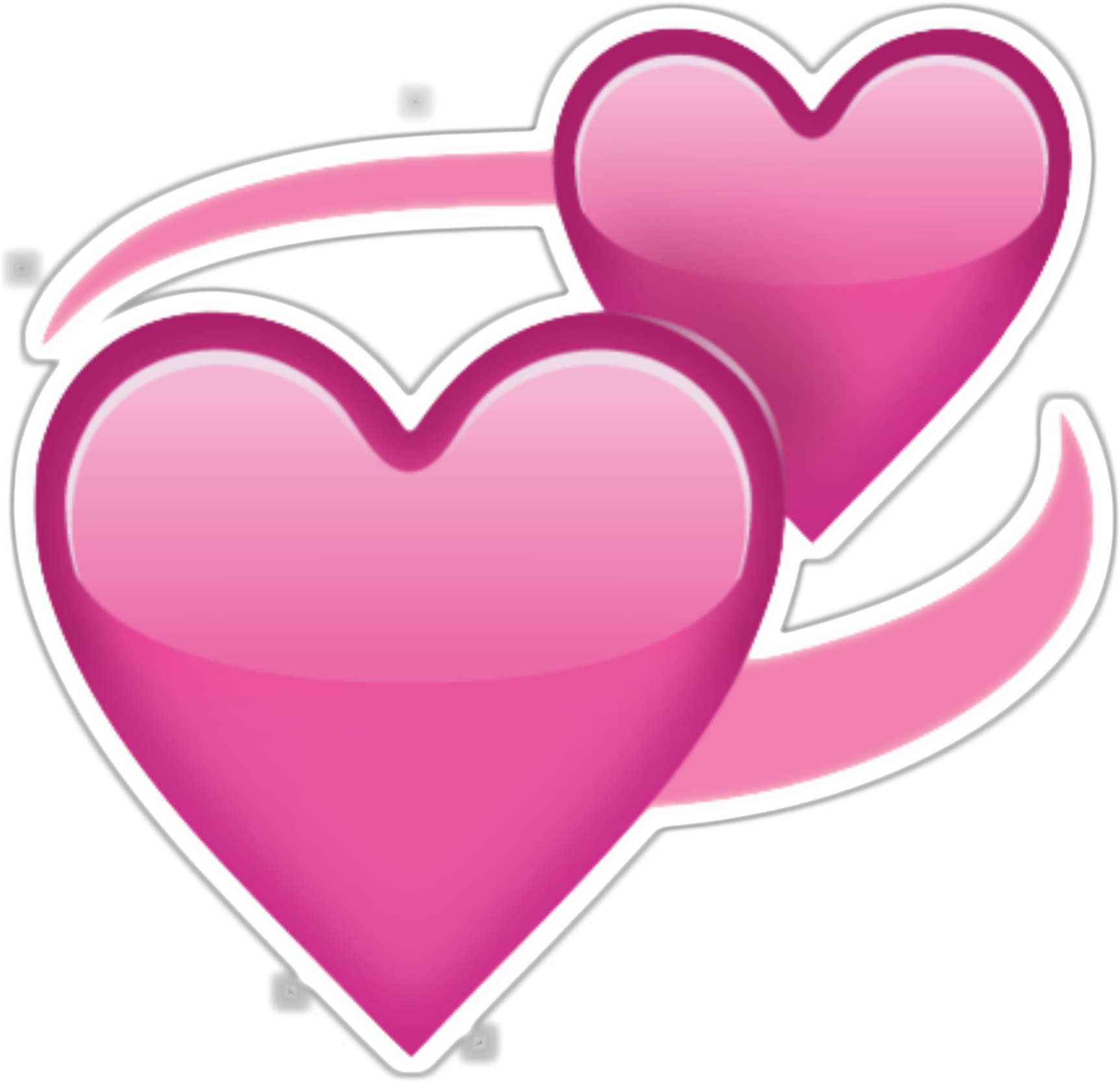 Two Pink Hearts Emoji Png Transparent - Heart Emoji Transparent (1728x1674)