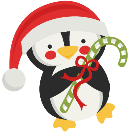 Penguin Holding Candy Cane Svg Scrapbook Cut File Cute - Penguin With Candy Cane (432x432)