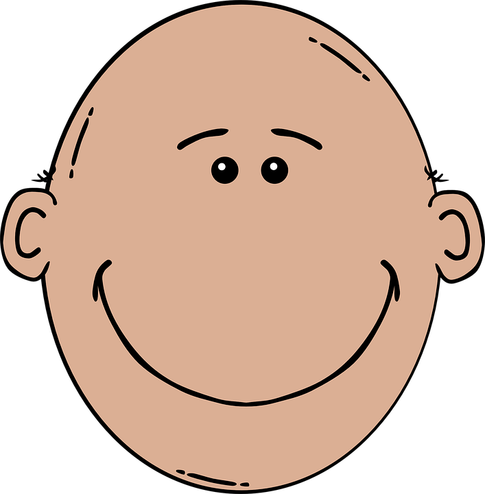 Face Clipart Dad - Clip Art Bald Man (1257x1280)