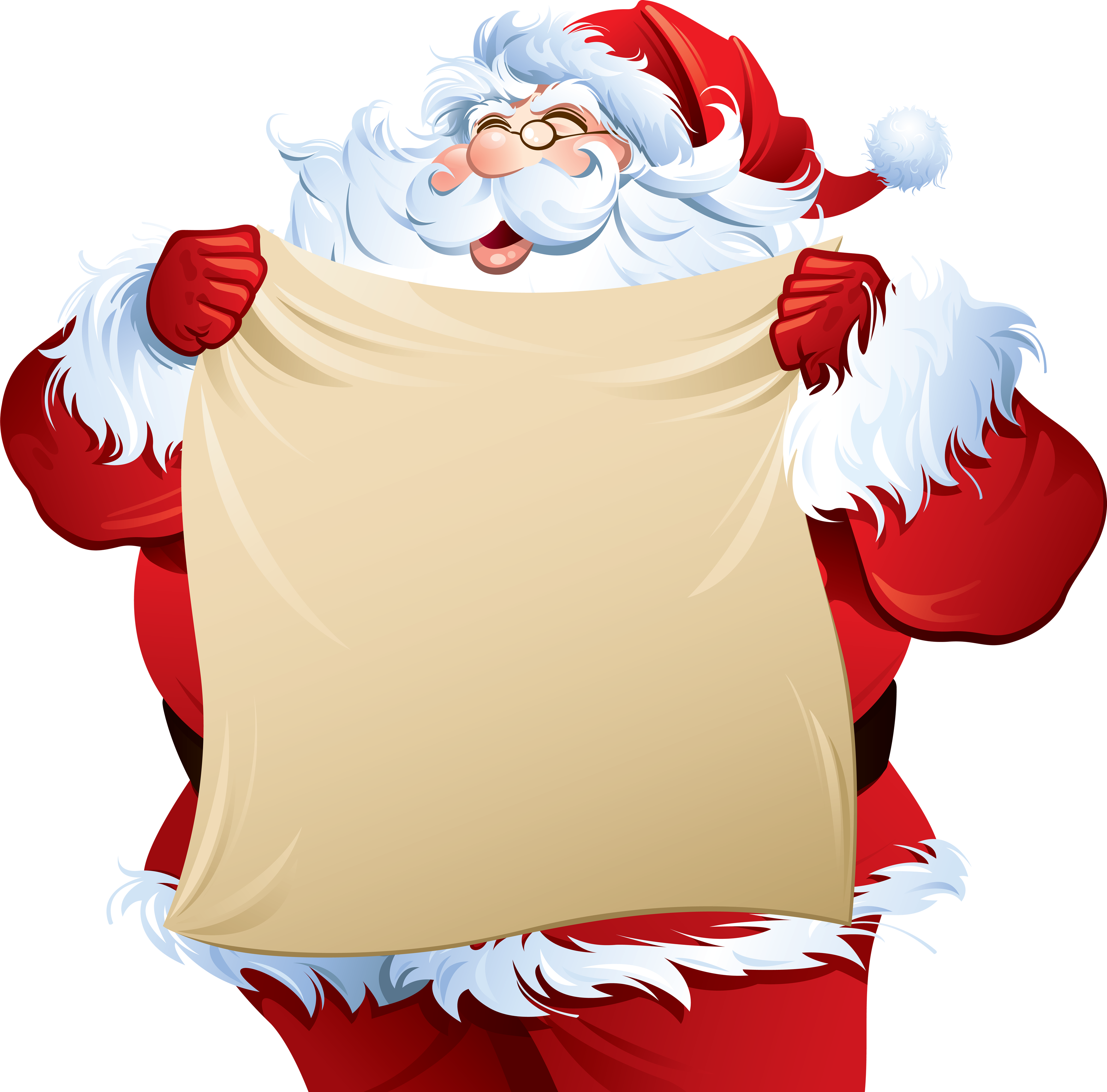 Santa Claus Png Image - Santa Claus Checking List Clipart (3507x3458)