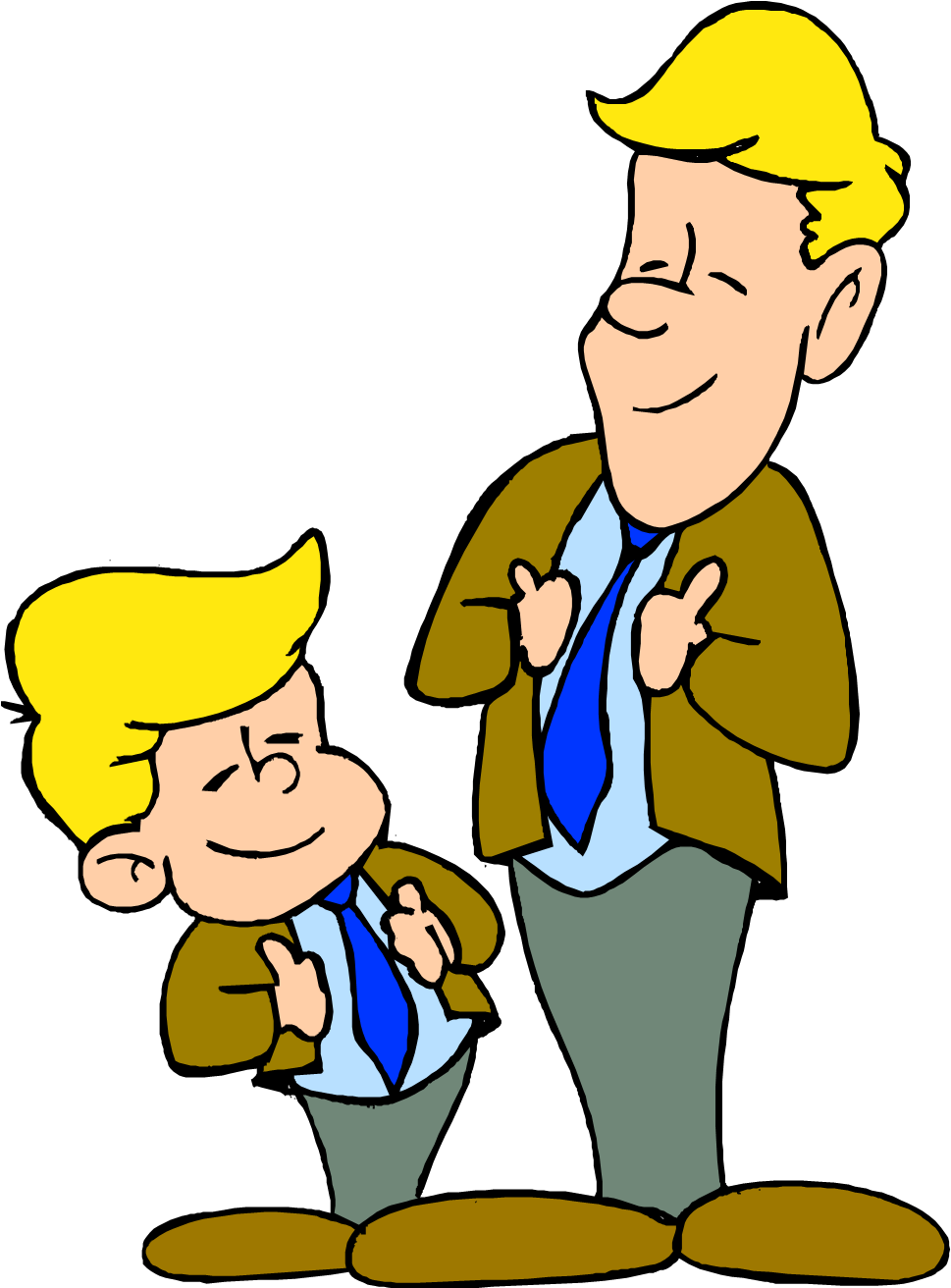 Colorful Father And Son Clipart - Parent (969x1321)