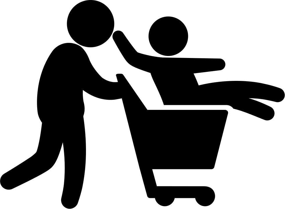 Father With Son On Shopping Cart Comments - Icon Family Shopping (981x721)