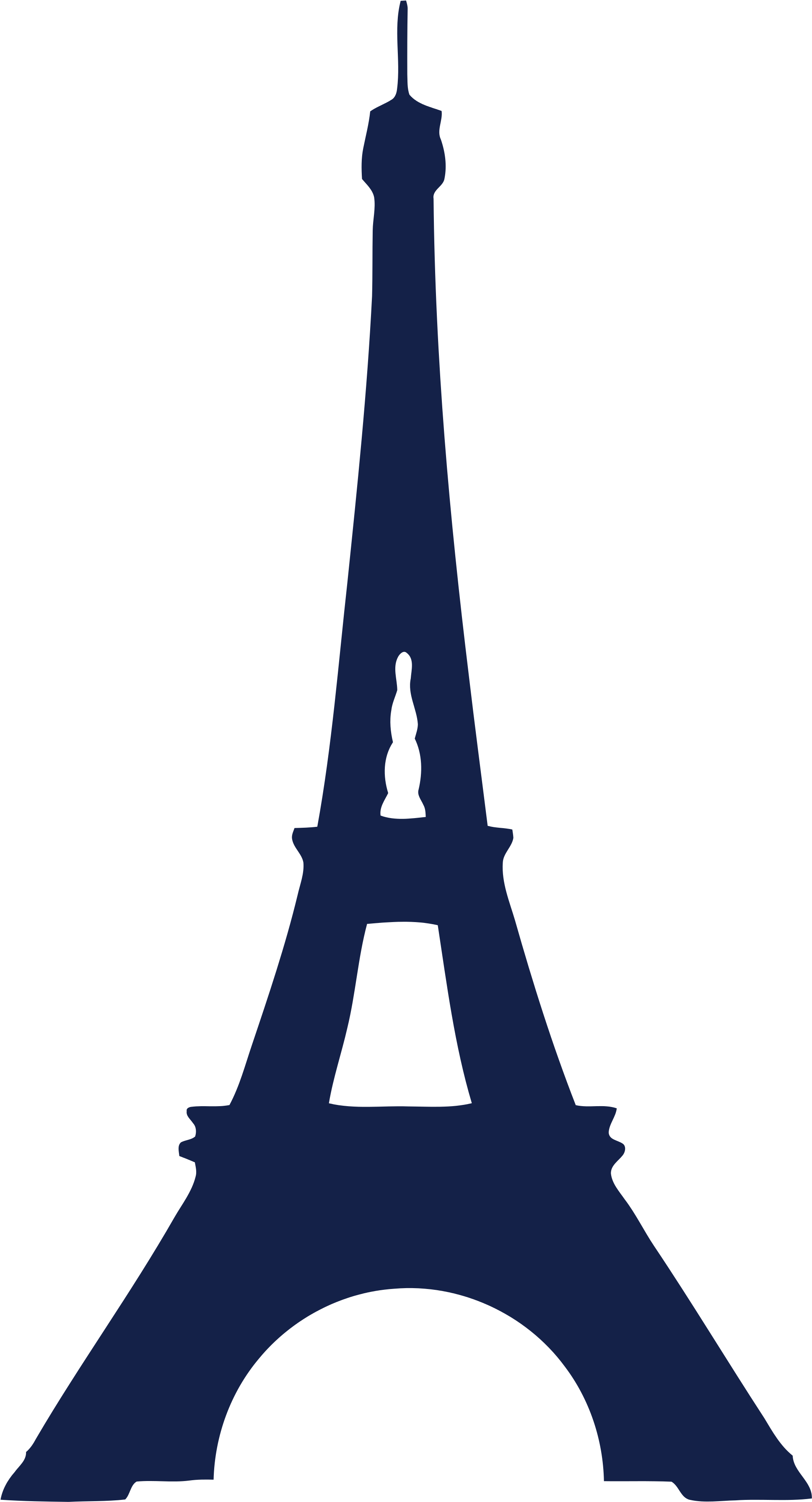 Eiffel Tower Icon Blue - Eiffel Tower Svg (2000x3645)