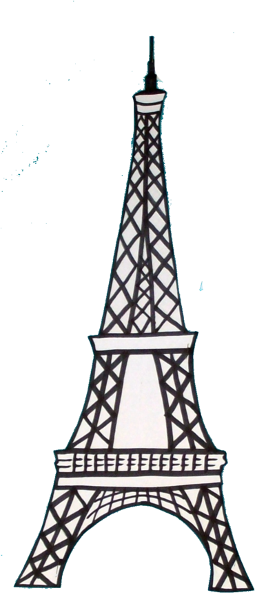 Eiffel Tower By Destiny-carter - France Eiffel Tower Drawing (400x870)
