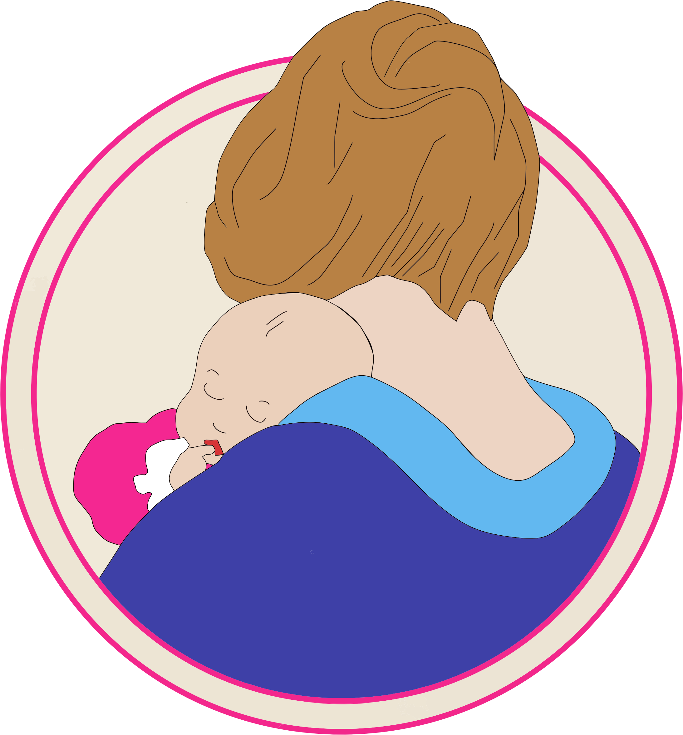 Big Image - Mother With Baby Clipart Png (2188x2356)