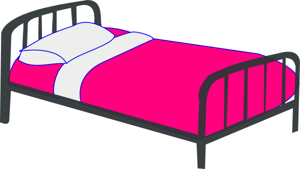 Make Bed Clipart - Pink Bed Clipart (600x338)