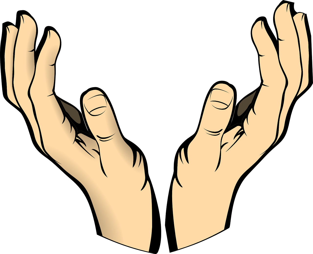 Hands Human Body Raised Catch Pray - Open Hands Clipart (1280x1037)