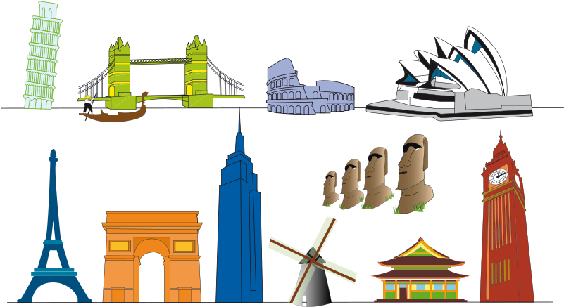 Monuments Of The World Clipart (1969x1205)