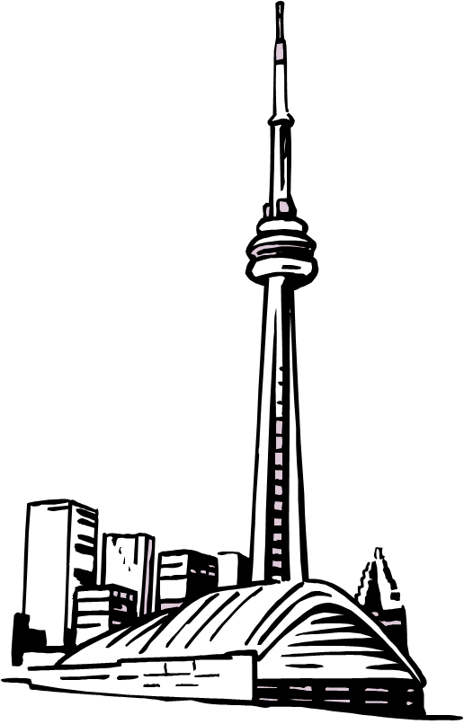 Cn Tower Drawing Easy - Sticker (516x806)