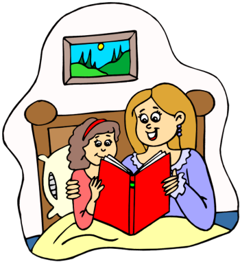 Mom Reading To Baby Clipart - Nighttime, Bedtime: Stories For Children (350x381)