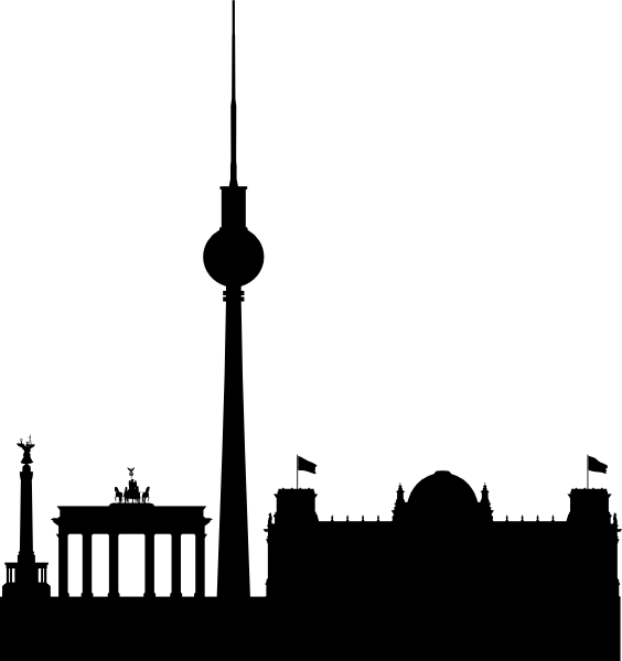 Berlin Skyline Black Simple Clip Art - Berlin Clipart (564x600)