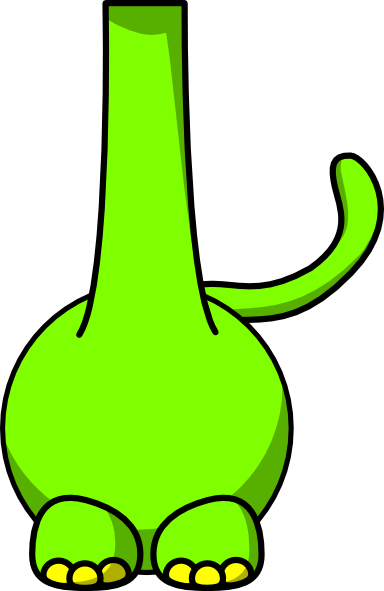 Green Brontosaurus Body - Baby Dinosaur Clip Art Black And White (384x591)