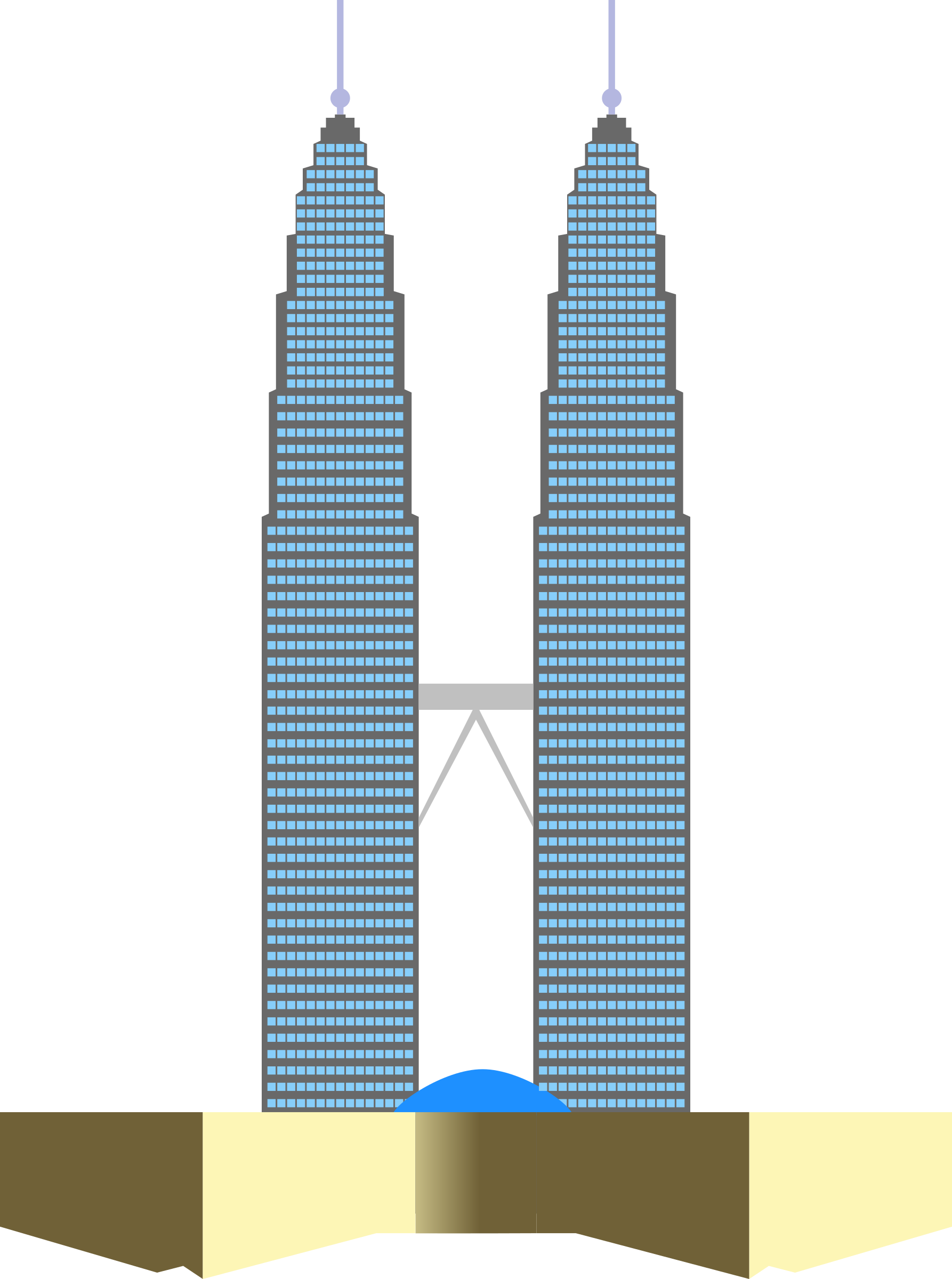 Tower Clipart Twin Towers - Petronas Twin Towers Clipart (1786x2400)