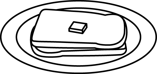 Buttered Bread On A Plate - Clip Art (549x260)