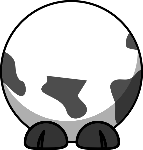 Cow Body Only Clip Art - Draw Cartoon Cow (570x598)