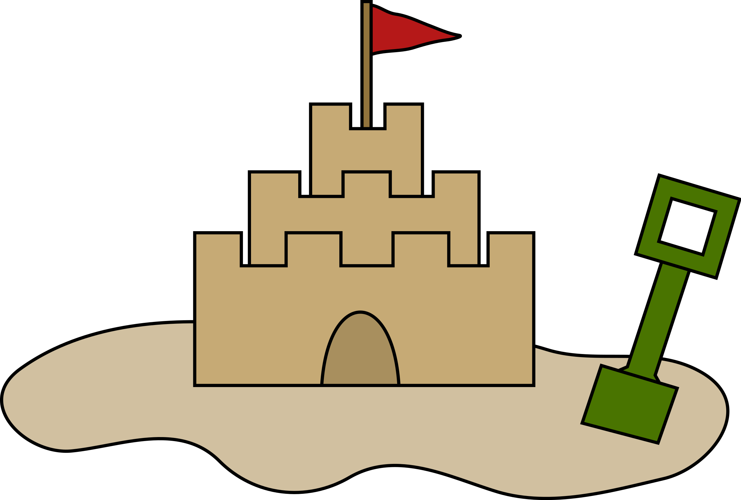 Big Image - Sand Castle Clipart (2400x1620)