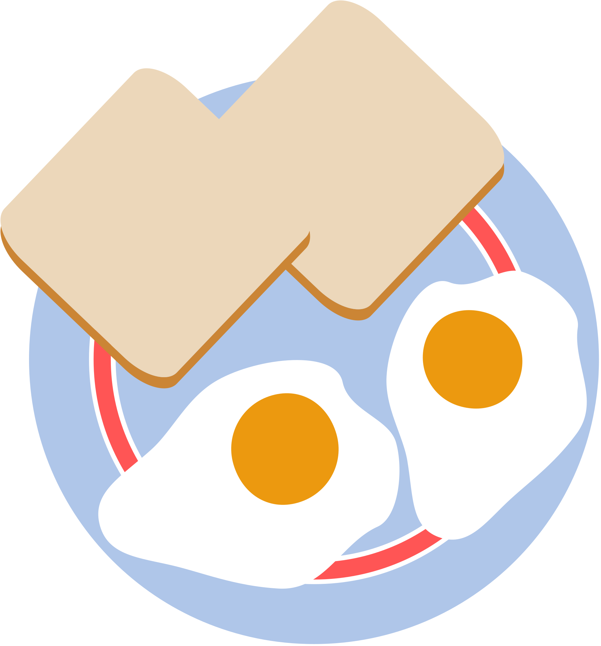 Fried Egg Clipart Eye - Eggs And Toast Cartoon (2231x2400)