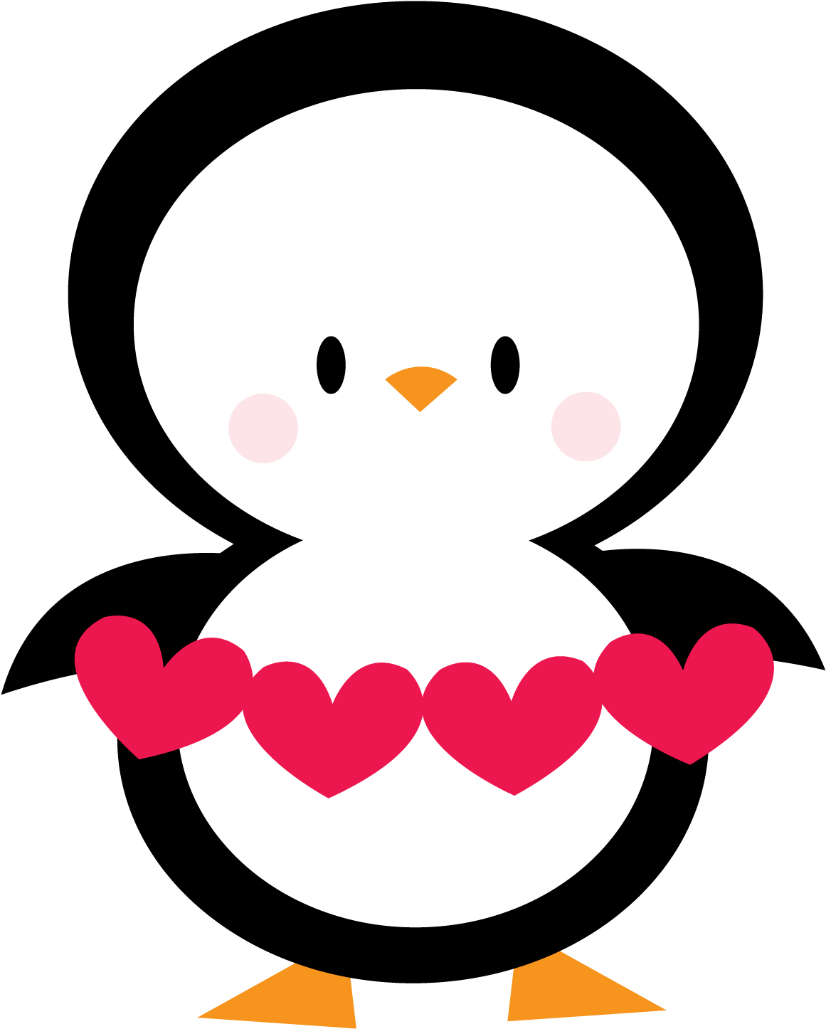 Penguin Clipart Valentines Day - Penguin Love Clipart (1500x1500)