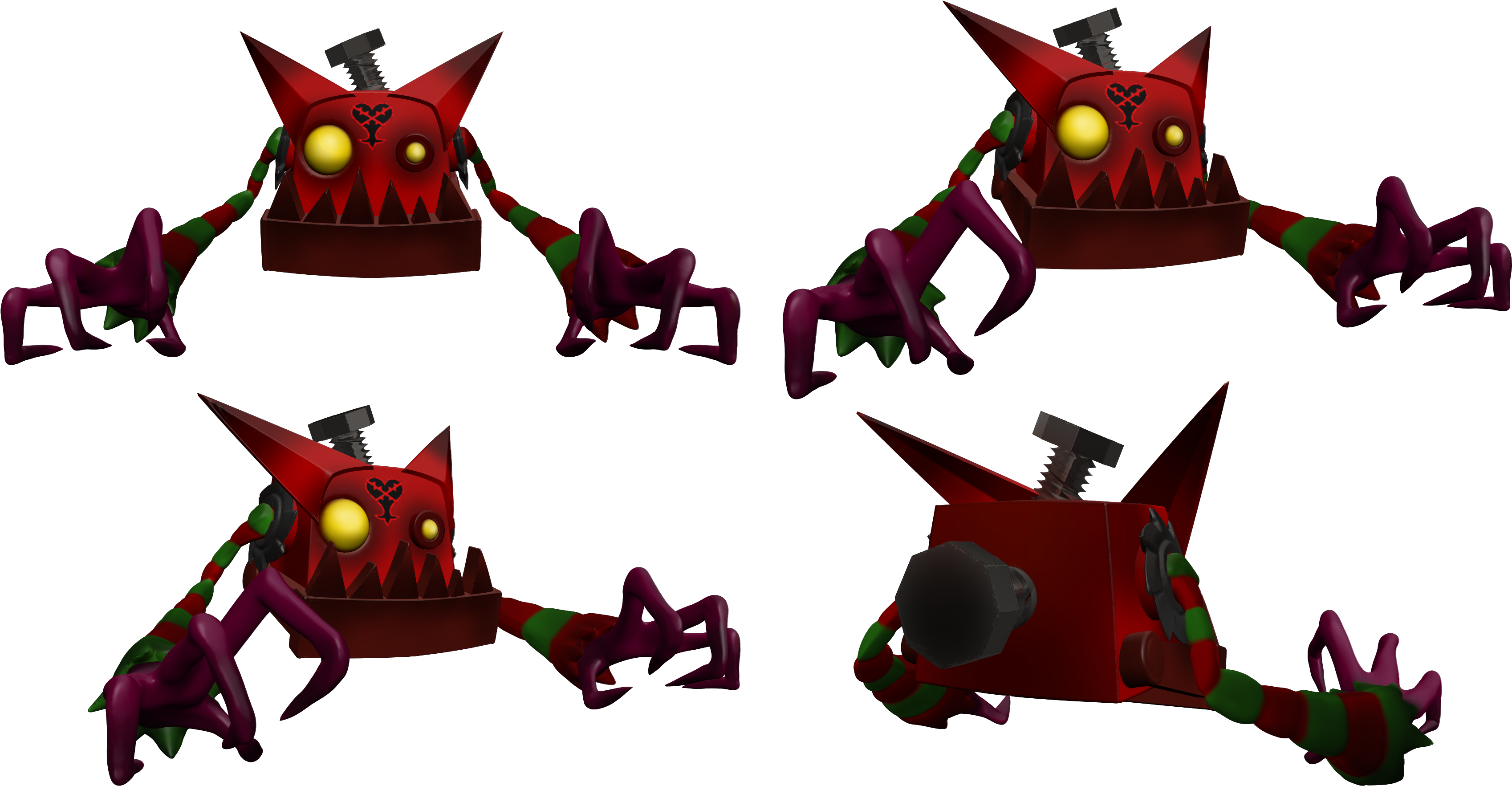 Robot Clipart Custom - All Heartless In Kingdom Hearts 1.5 (3430x1843)