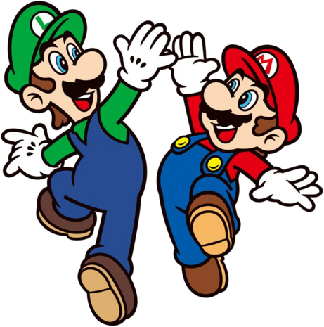 Today Is National High Five Day This Iconic Day , You - Mario And Luigi 2d (461x465)