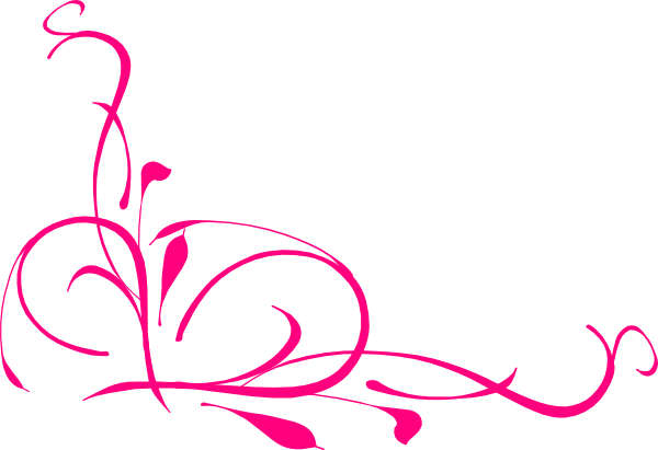 Pink Swirl Clip Art - Vine Clip Art (600x411)