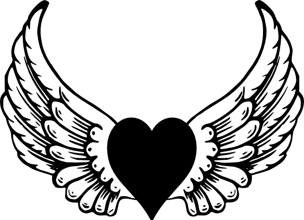 Eagle Heart Wings Clip Art - Heart With Wings Vector (600x435)