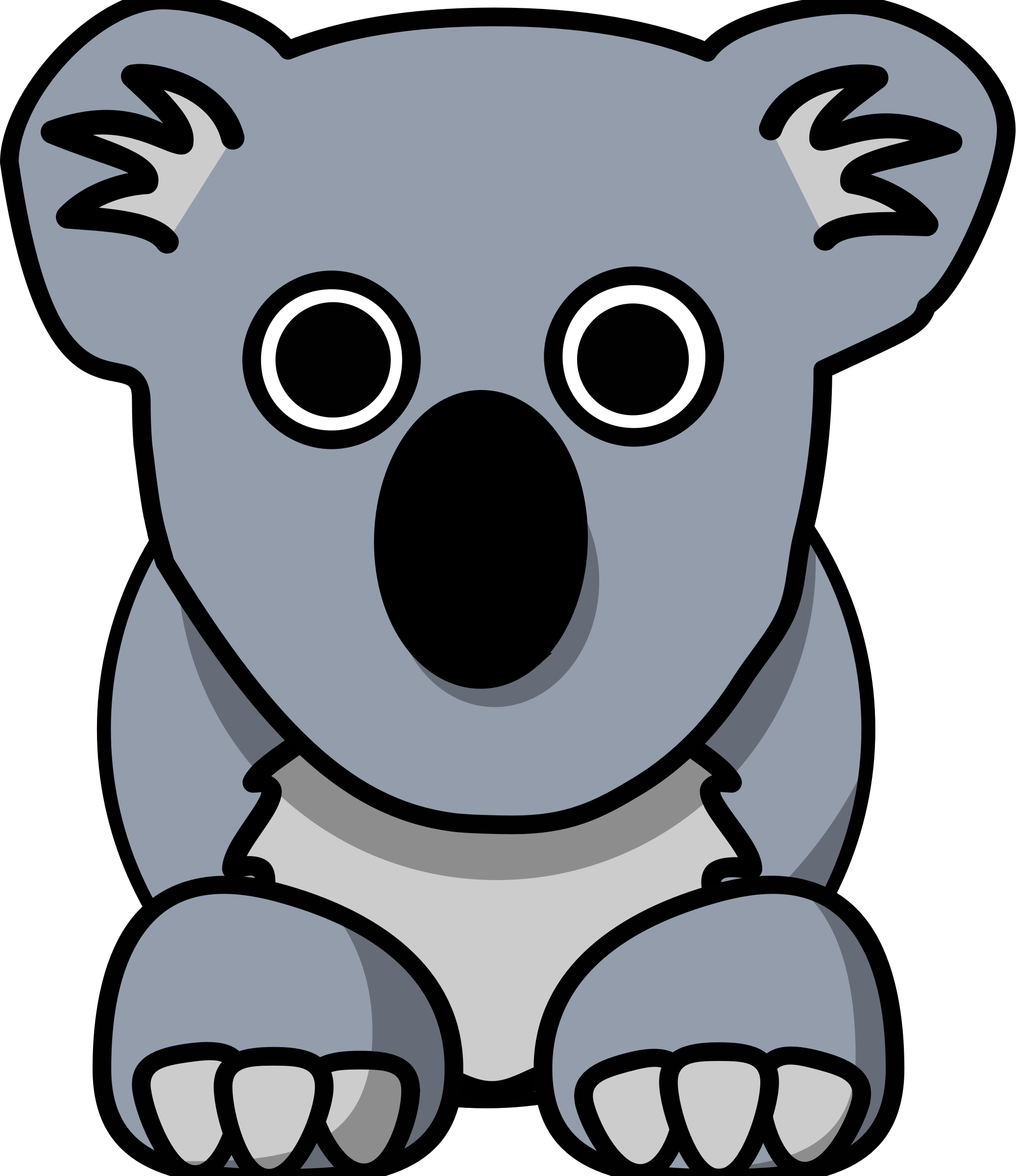 Clipart - Cartoon Koala - Cartoon Koala Clip Art (2074x2400)