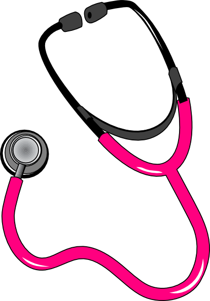 Pink Black Stethoscope Clip Art - Pink And Black Stethoscope (414x594)
