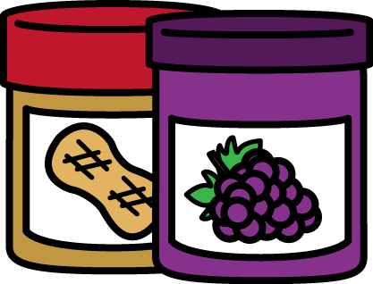 Jar Of Peanut Butter And Jelly - Peanut Butter And Jelly Sandwich Clipart (417x318)