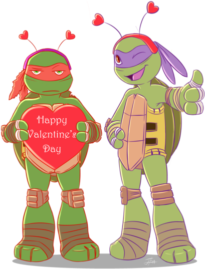 Happy Valentine's Day 2 By Bakameganekko - Happy Tmnt Valentine's Day (600x540)