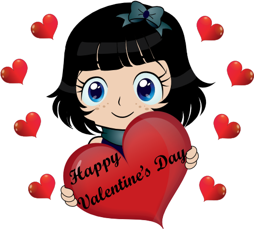 Happy Valentine Day Smiley Emoticon Clipart - Smiley Valentine Animation (512x755)